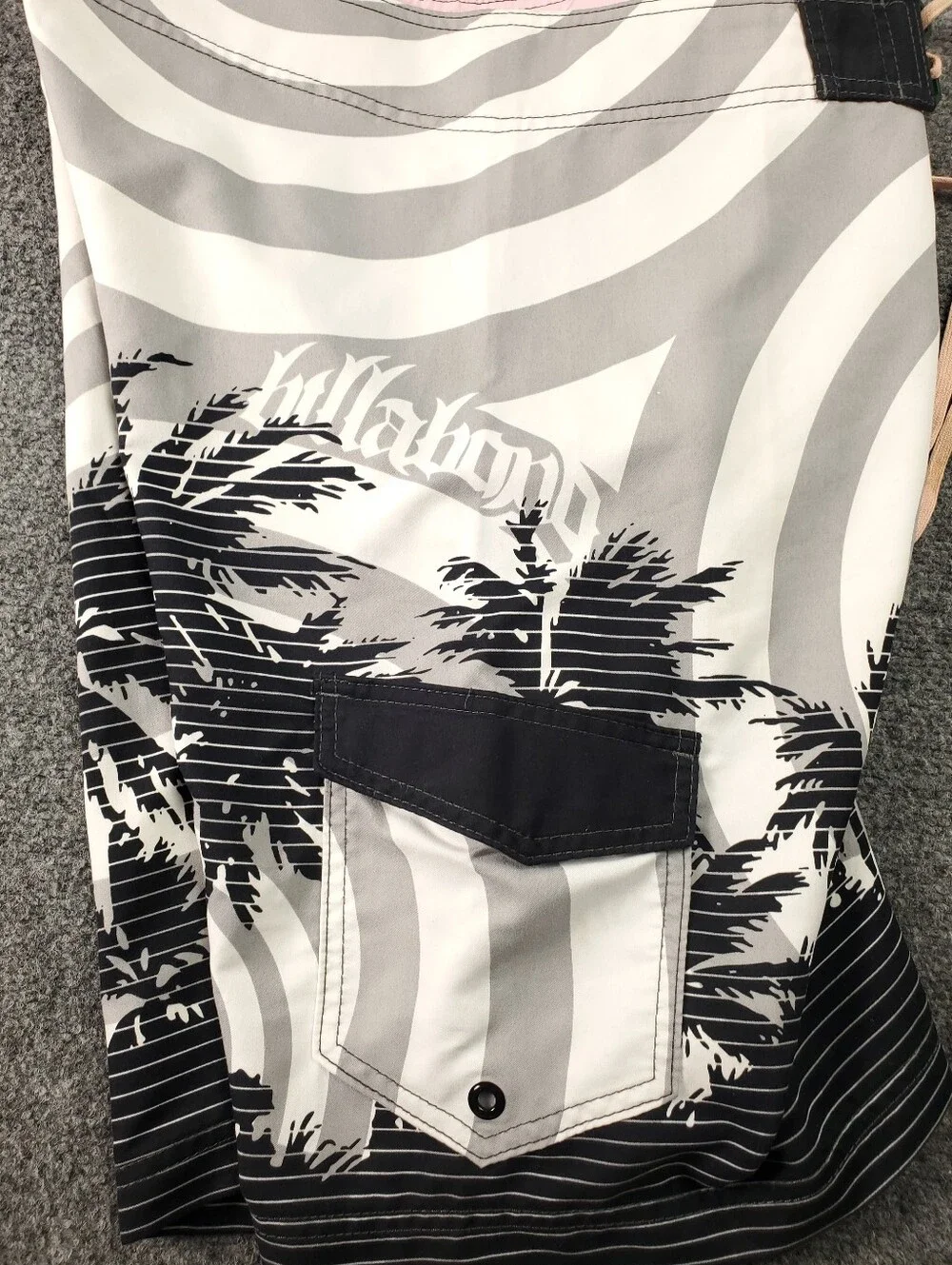 Billabong Boardshorts Mens 32 All Over Spiral Print Palm Trees Y2K Surfer Beach